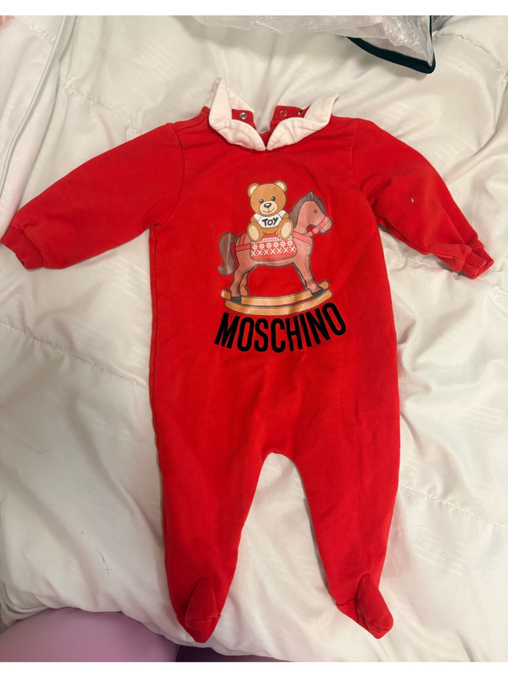 Moschino Red Baby Bear Romper 3-6 months